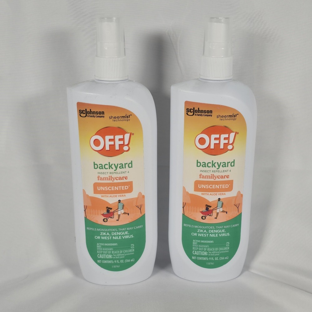 Off! Unscented Aloe VERA Backyard Insect Repellent  2pk  9fl oz  Camp Hiking
